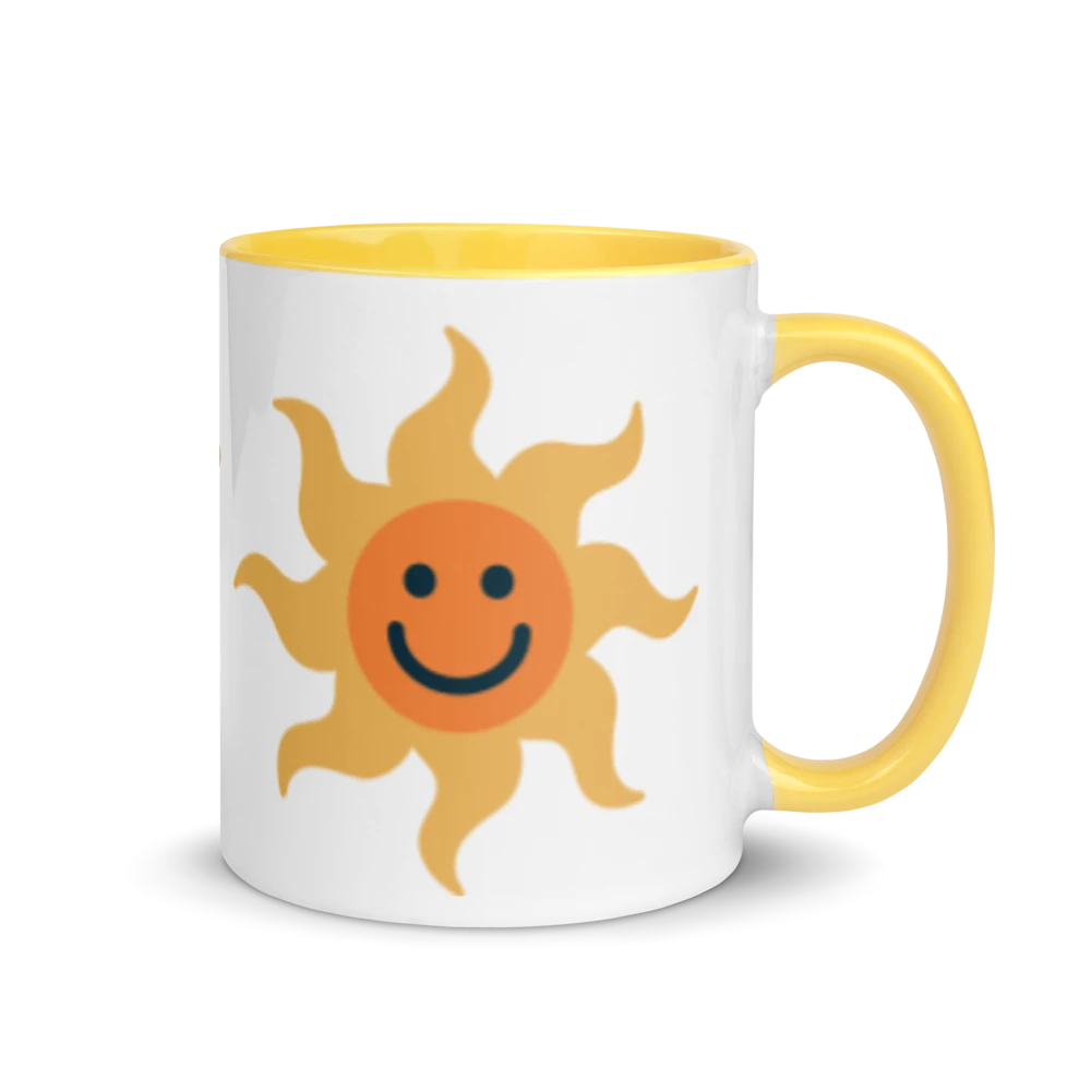 Sunshine White Ceramic Mug with Yellow Inside